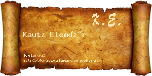 Kautz Elemér névjegykártya